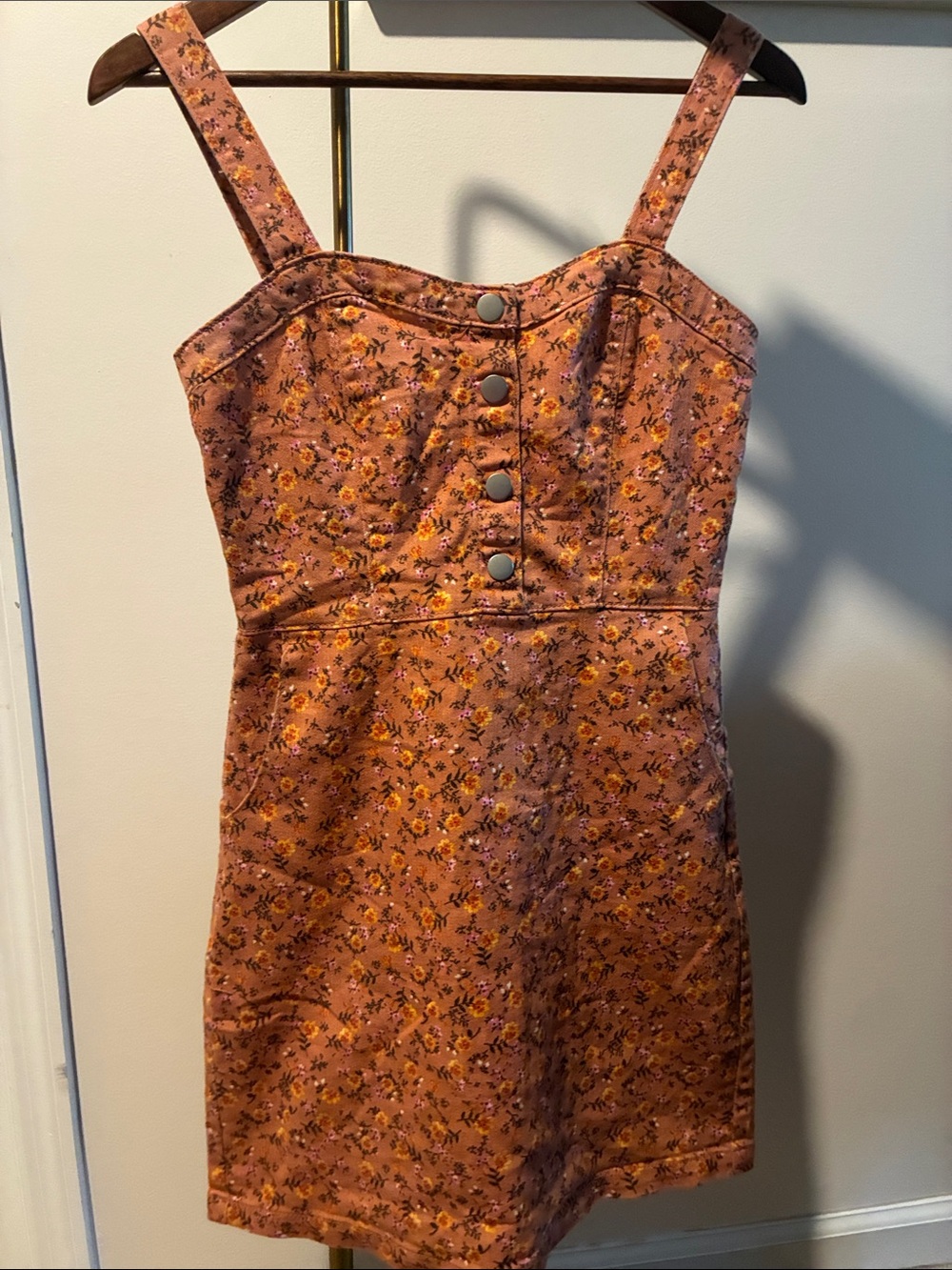 Old Navy Pink Floral Button-Front Mini Dress